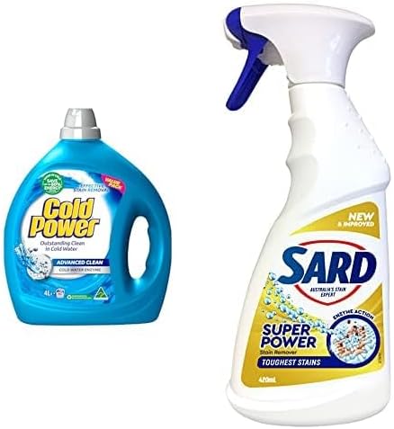 Cold Power Advanced Clean Detergent, 4L + Sard Stain Remover, 420ml Duo Pack