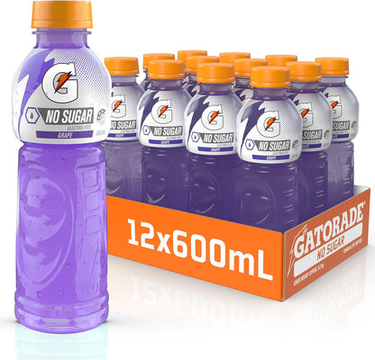 Gatorade No Sugar Grape Sports Drink, 12 x 600ml