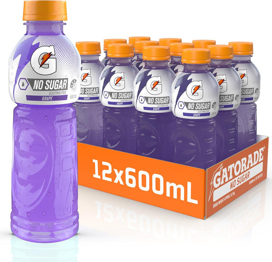 Gatorade No Sugar Grape Sports Drink, 12 x 600ml