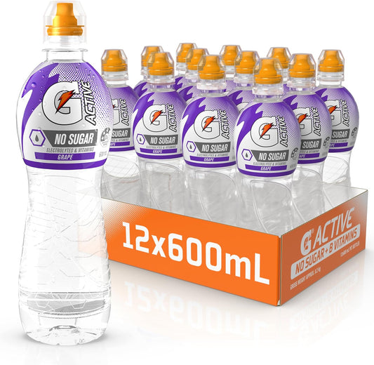 Gatorade Active Grape Electrolyte Water 600 ml (Pack of 12)