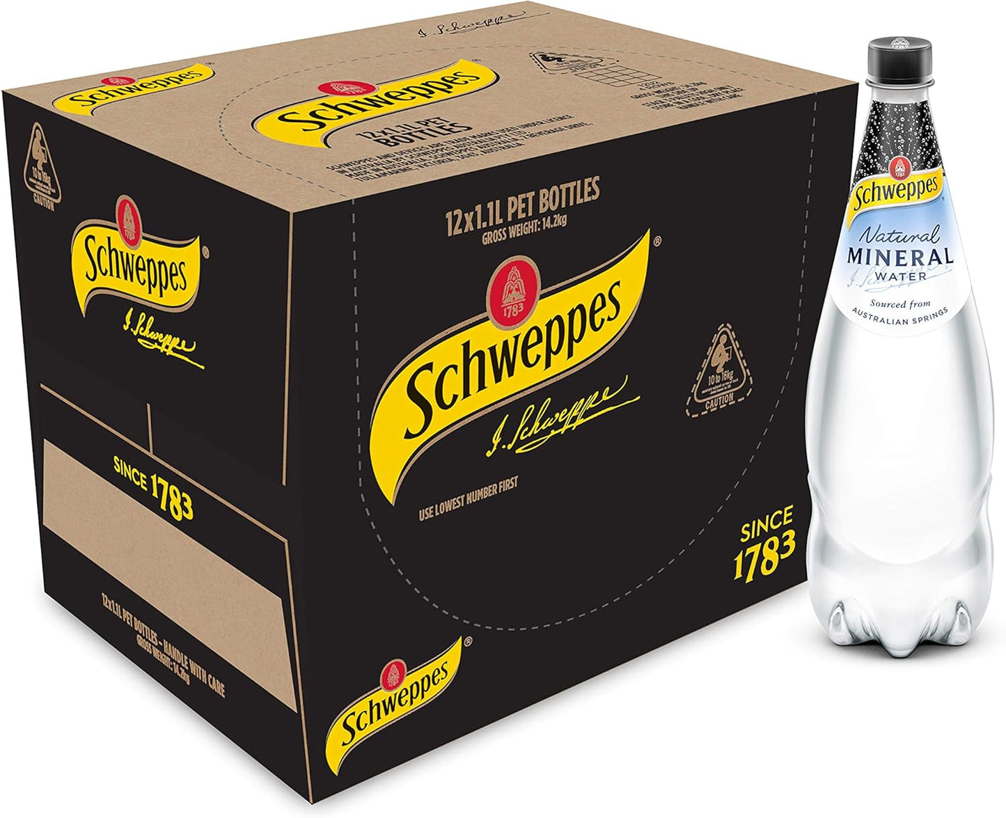 Schweppes Natural Mineral Water, 12 x 1.1L