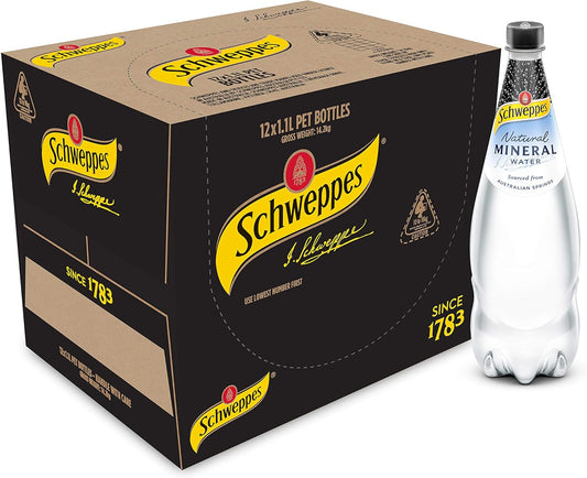Schweppes Natural Mineral Water, 12 x 1.1L