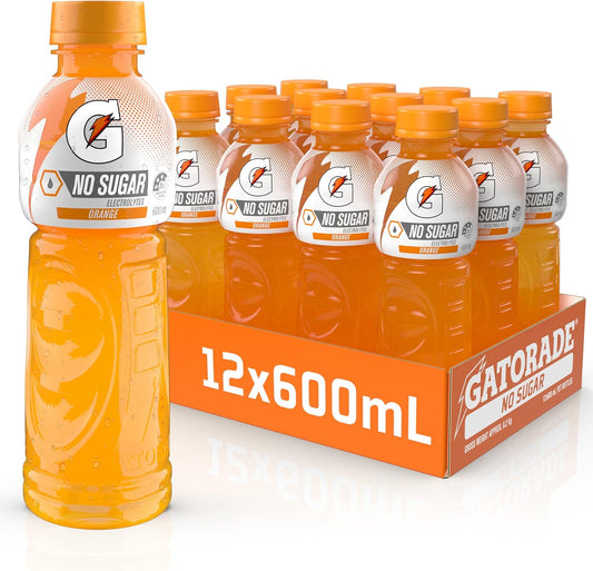 Gatorade No Sugar Orange Sports Drink 12 x 600ml Bottle