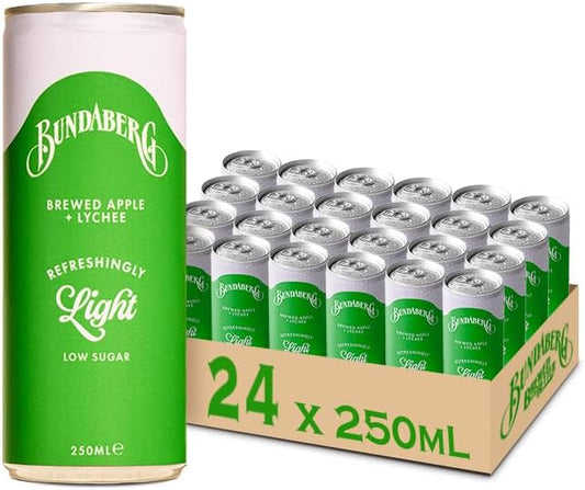 Bundaberg Refreshingly Light Apple & Lychee 24 x 250ml
