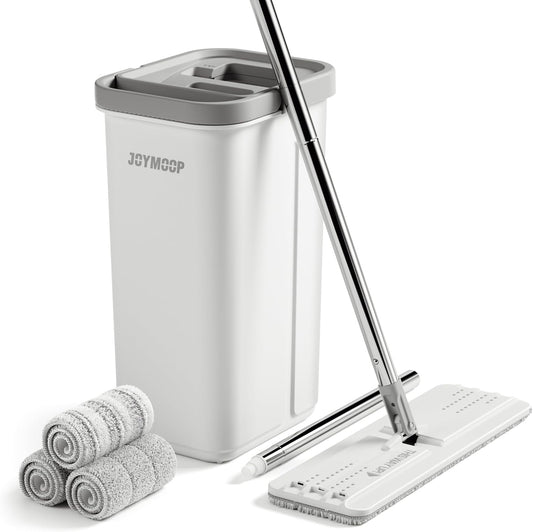 JOYMOOP Mop and Bucket Set with Wringer, Flat Mops for Floor Cleaning