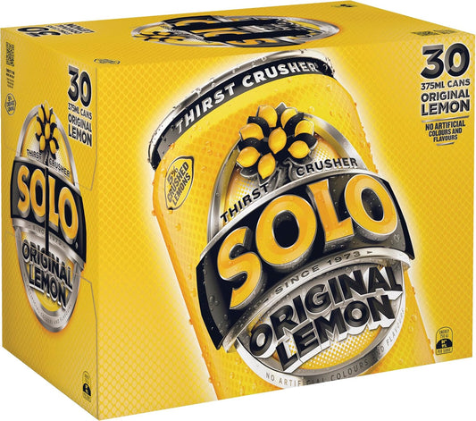 Solo Lemon Soft Drink, 30 x 375ml