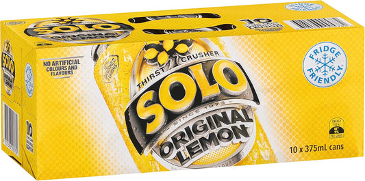 Solo Lemon Soft Drink Can, 10 x 375ml