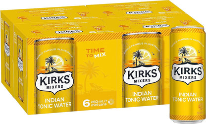 Kirks Mixers Indian Tonic Water Mini Can Multipack 24 x 250 mL