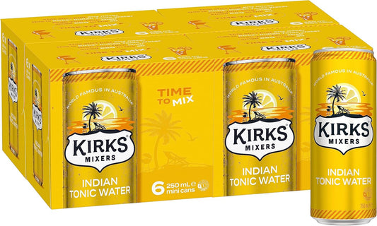 Kirks Mixers Indian Tonic Water Mini Can Multipack 24 x 250 mL