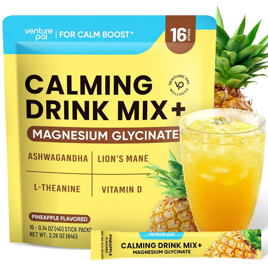 Venture Pal Calming Powdered Drink Mix, Magnesium Glycinate, Ashwagandha,sugar free