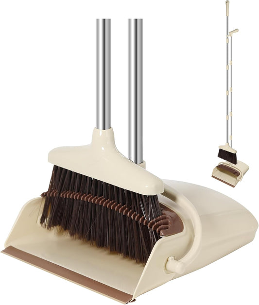AVITONG Extendable 137CM Indoor Broom and Dustpan Set