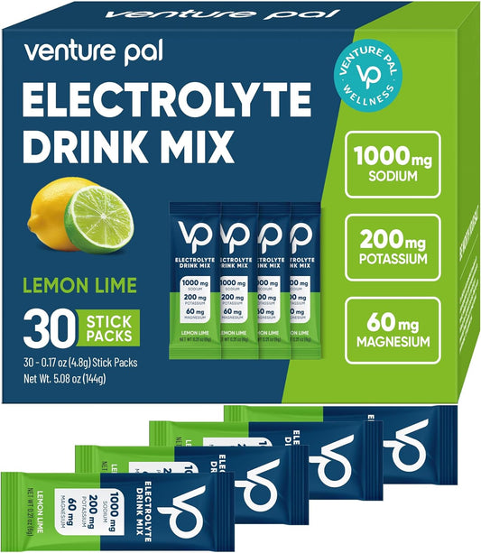 Venture Pal High Sodium Sugar-Free Electrolyte Powder Packe-Zero sugar| 30 Sticks