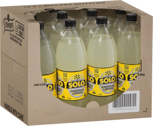 Solo Lemon Soft Drink, 12 x 1.25L