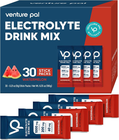 Venture Pal High Sodium Sugar Free Electrolytes Powder Packet - Zero Calories- 30 Sticks