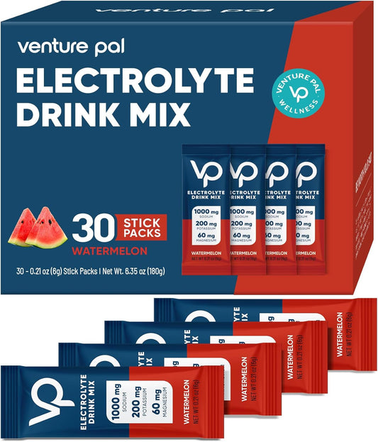 Venture Pal High Sodium Sugar Free Electrolytes Powder Packet - Zero Calories- 30 Sticks