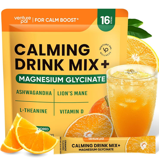 Venture Pal Calming Powdered Drink Mix, Magnesium Glycinate, Ashwagandha,sugar free