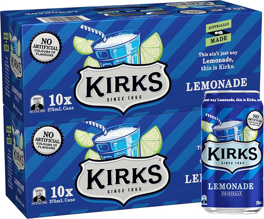 Kirks Lemonade Soft Drink Multipack Cans 20 x 375 mL