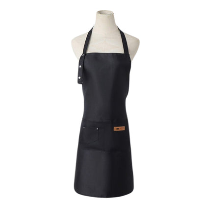 Washable Canvas Butcher and Server Kitchen Cooking Apron Café Uniform Apron with Pockets_2