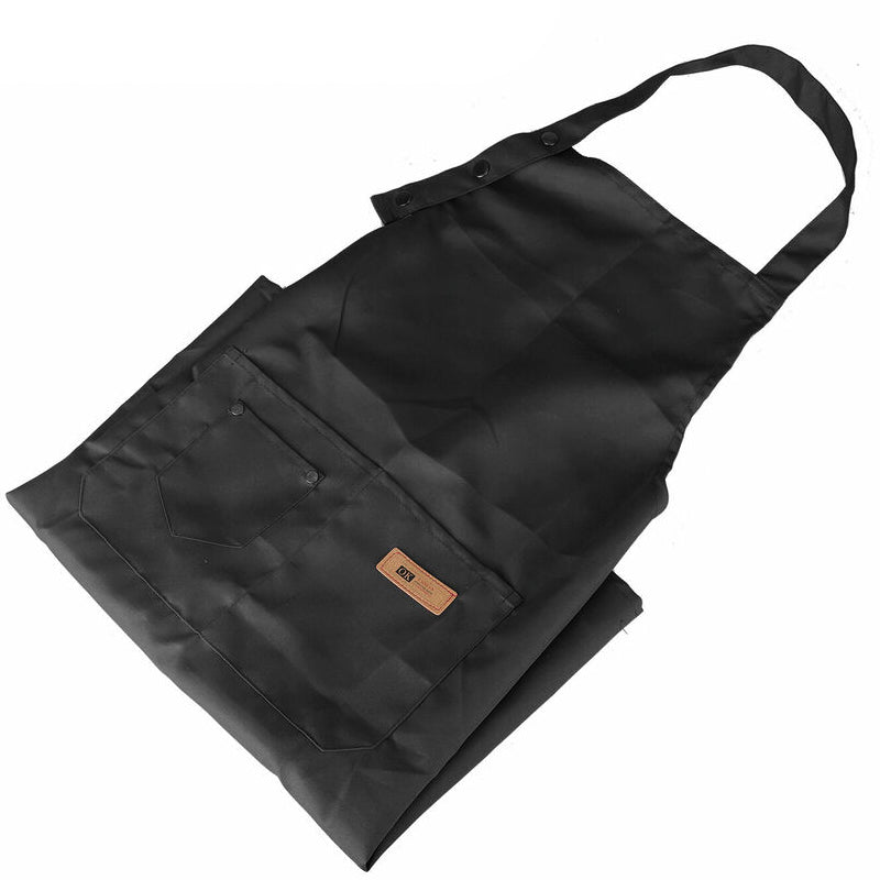 Washable Canvas Butcher and Server Kitchen Cooking Apron Café Uniform Apron with Pockets_1