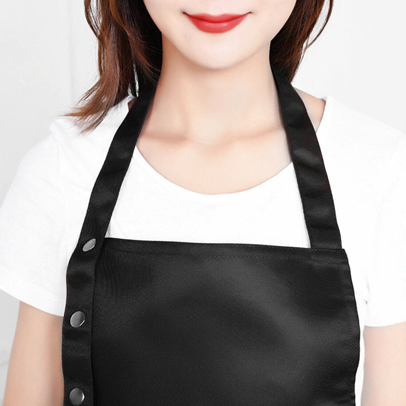 Washable Canvas Butcher and Server Kitchen Cooking Apron Café Uniform Apron with Pockets_6