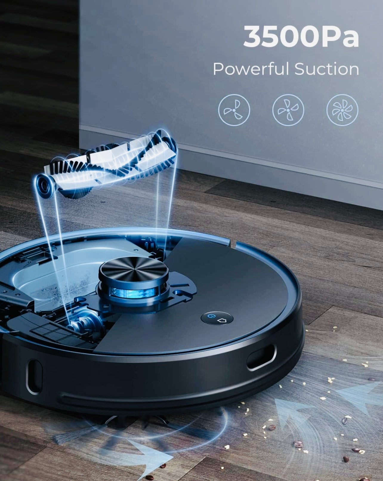Laresar Robot Vacuum Cleaner with Mop,3500Pa Robotic Vacuum with 3.5L Self Emptying Station,Works with Alexa,Editable Map,Lidar Navigation,3 In 1,Robot Hoover for Pet Hair,Smart App Control(L6 Pro)