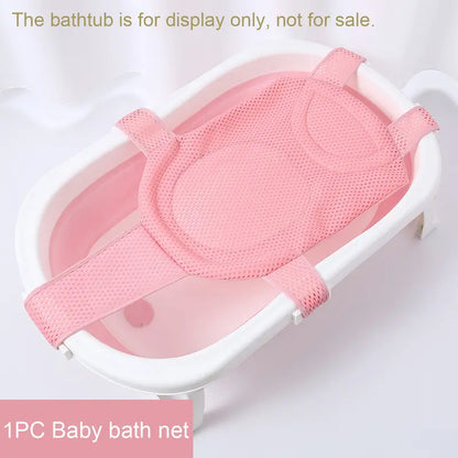 Baby Bath Mat with Suspended Holder for Newborns - Soft and Non-Slip Bathing Mesh for Safe and Comfortable Bathing