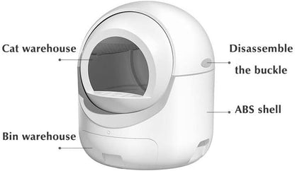 Automatic Cats Litter Box Large Easy to Clean Enclosed Cats Litter Box Toilet Training Pet Accessory (Color : OneColor, Size : Smart)