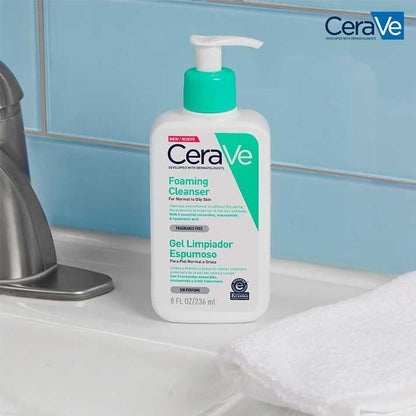 CeraVe Foaming Cleanser for Normal to Oily Skin 236ml with Niacinamide and 3 Essential Ceramides