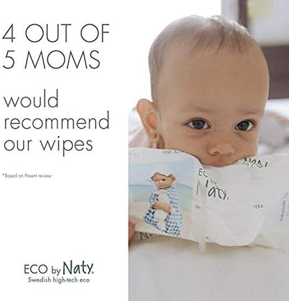 Eco by Naty, Newborn Toilet Tissues 1 Pack of 56 Compostable Plant Based 0% Plastic No Harmful Chemicals