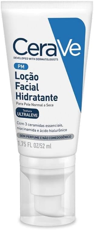 CeraVe PM Facial Moisturising Lotion| 52ml/1.75oz | Day & Night Facial Moisturiser with Hyaluronic Acid