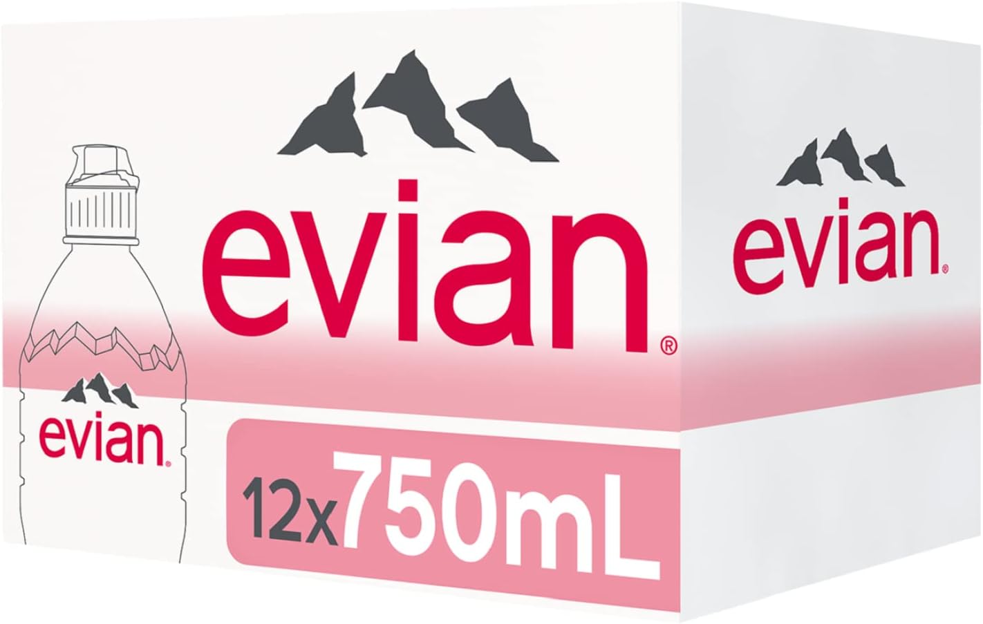 Evian Natural Mineral Water 12 x 750ml