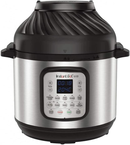 Instant Pot Duo Crisp + Air Fryer 11-in-1 Multicooker, 8L - Pressure Cooker, Air Fryer, Slow Cooker, Steamer, Sous Vide Machine & Baking Functions & Genuine Tempered Glass lid, Clear 10 in. 8 Quart