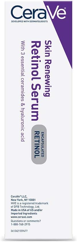 CeraVe Anti Aging Retinol Serum | Cream Serum for Smoothing Fine Lines and Skin Brightening | With Retinol, Hyaluronic Acid, Niacinamide, and Ceramides