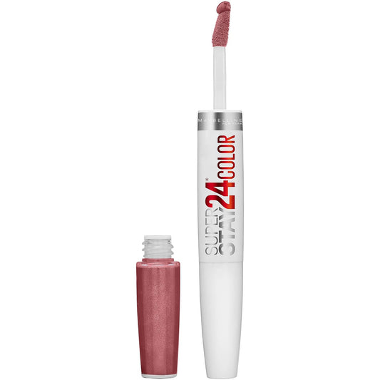 Maybelline New York Super Stay 24, 2-Step Liquid Lipstick Makeup, Long Lasting Highly Pigmented Color with Moisturizing Balm, Forever Chestnut, Brown