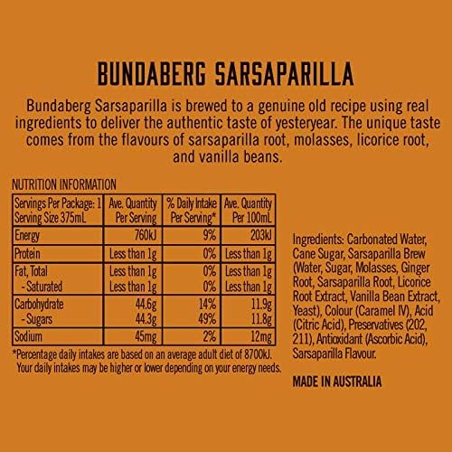 Bundaberg Sarsaparilla, 12 x 375 ml