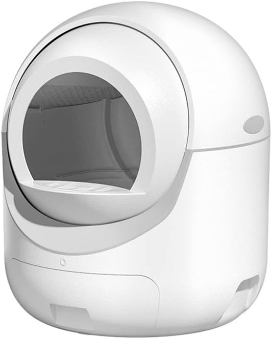 Automatic Cats Litter Box Large Easy to Clean Enclosed Cats Litter Box Toilet Training Pet Accessory (Color : White, Size : Smart)