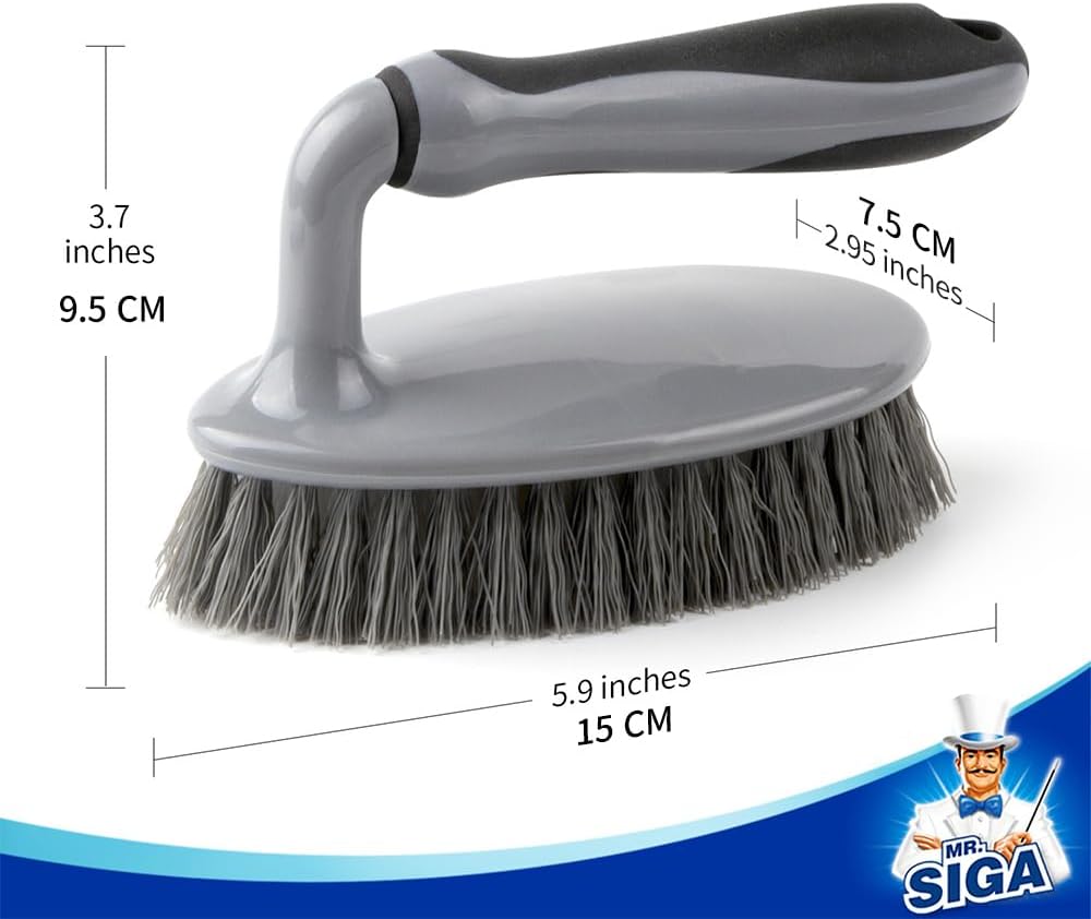 MR.SIGA Heavy Duty Scrub Brush with Comfortable Grip 2-Pack