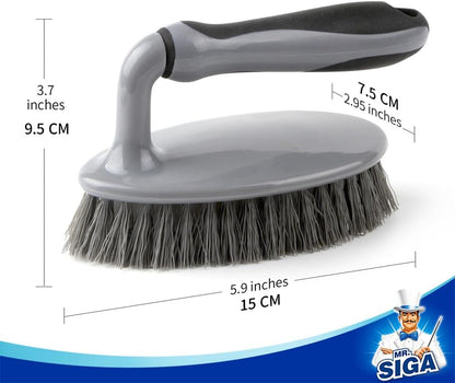 MR.SIGA Heavy Duty Scrub Brush with Comfortable Grip 2-Pack