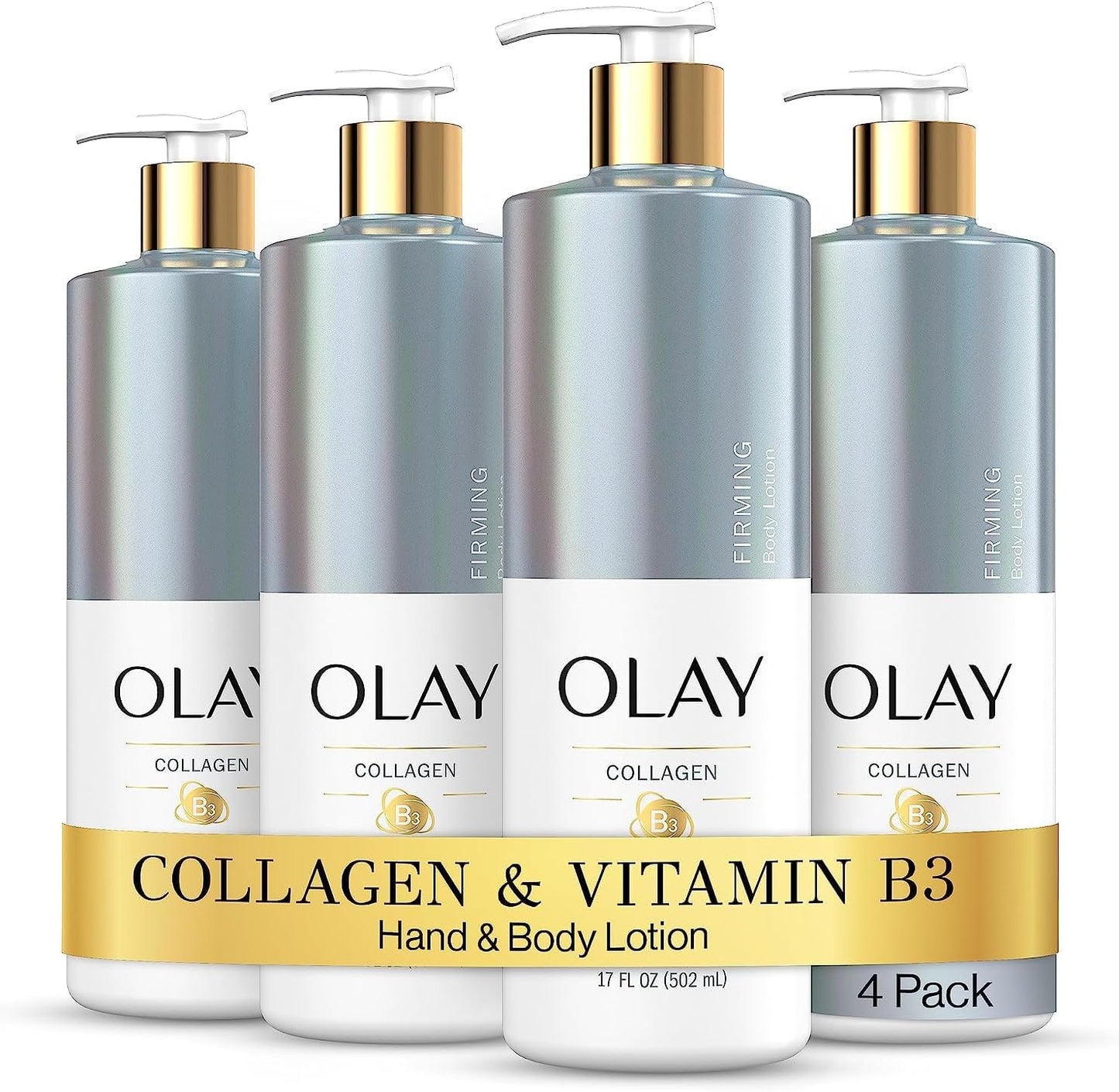 Olay Firming & Hydrating Body Lotion with Collagen, 17 fl oz Pump, Pack of 4
