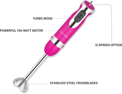 Monika 5In1 Electric Stick Blender Handheld Mixer Chopper Stainless Steel Whisk