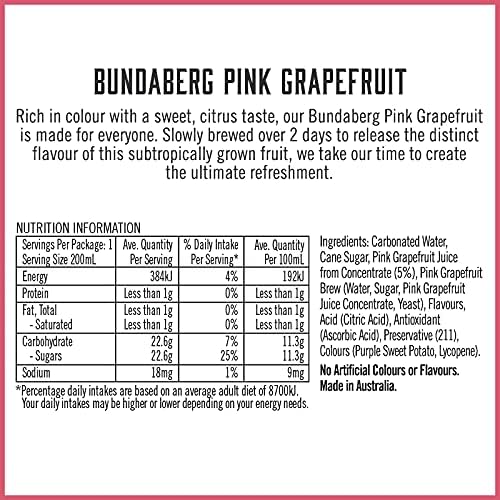Bundaberg Pink Grapefruit Mini Cans - 24 Pack