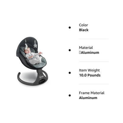Electric Baby Swing for Infants,5-Speed Baby Swing with 12 Preset Lullabies