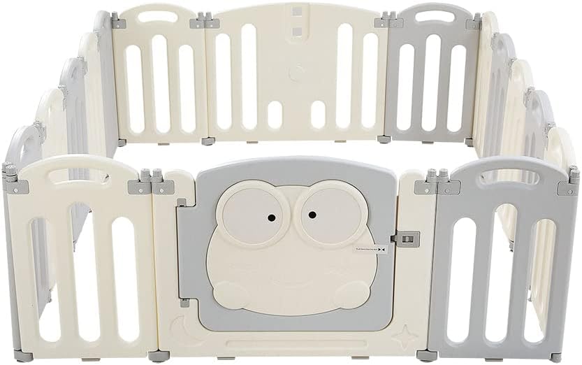 Keezi Baby Playpen, 16 Panels Babies Play Pen Toddlers Fence,Grey