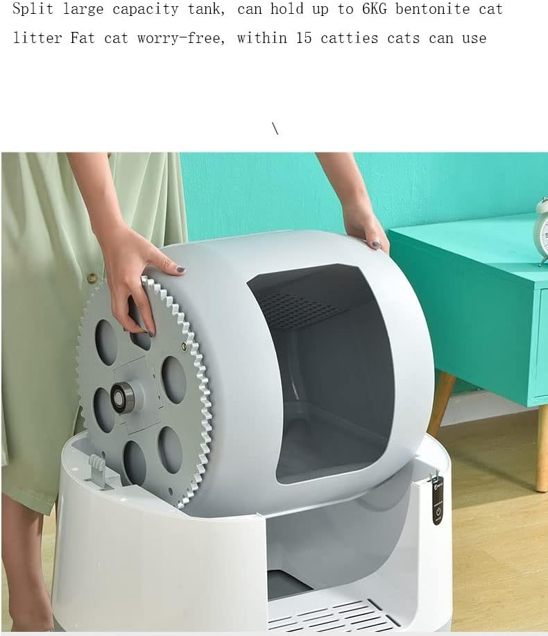 Automatic Cats Litter Box Electric Poop Machine Fully Enclosed Large Space Detachable Easy to Clean