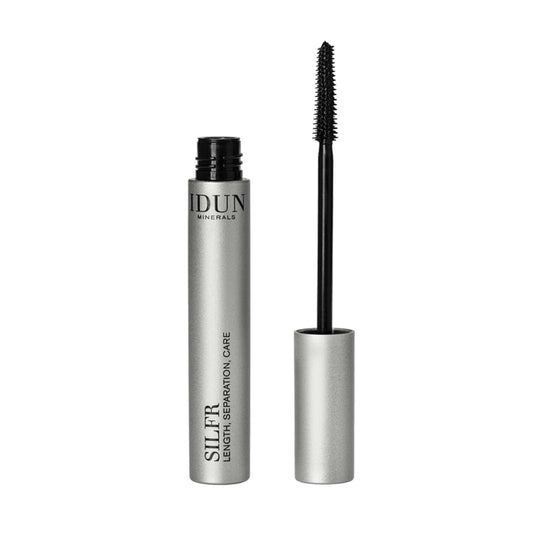 IDUN Minerals Mascara Silfr - Long Lasting, Thickening Black Mineral Mascara - Flexible, Anti-Clumping Tapered Wand for Easy Lash Separating - Vegan, Ophthalmologically Tested - Silfr Black - 0.34 oz