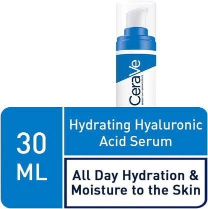 CeraVe Hydrating Hyaluronic Acid Serum | 30ml/1oz | Day & Night Facial Serum with Hyaluronic acid | For All Skin Types