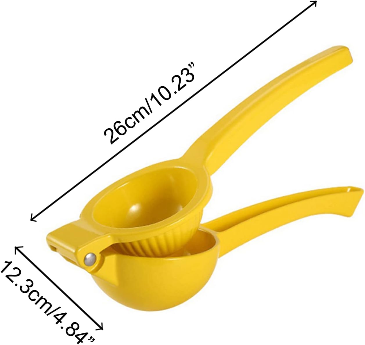 Lemon Squeezer - Premium Quality Metal Lemon Squeezer, Manual Citrus Juicer Juicer with Handle Orange Squeezer Juicer Citrus Juicer Dishwasher Safe (Yellow)