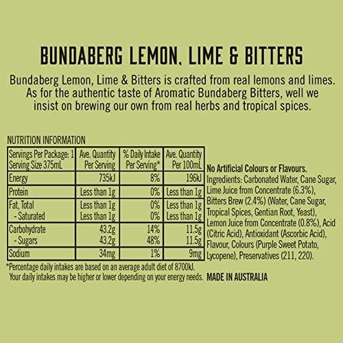 Bundaberg Lemon Lime & Bitters, 12 x 375 ml