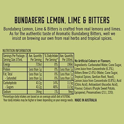 Bundaberg Lemon Lime & Bitters, 12 x 375 ml