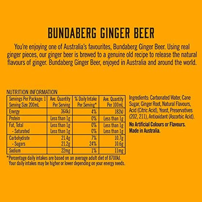 Bundaberg Ginger Beer Mini Cans - 24 Pack